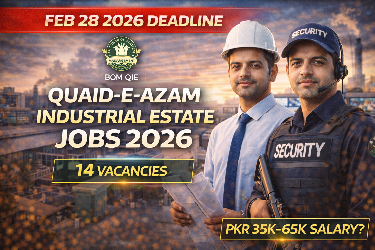 Latest Quaid-e-Azam Industrial Estate (BOM QIE) Jobs 2026