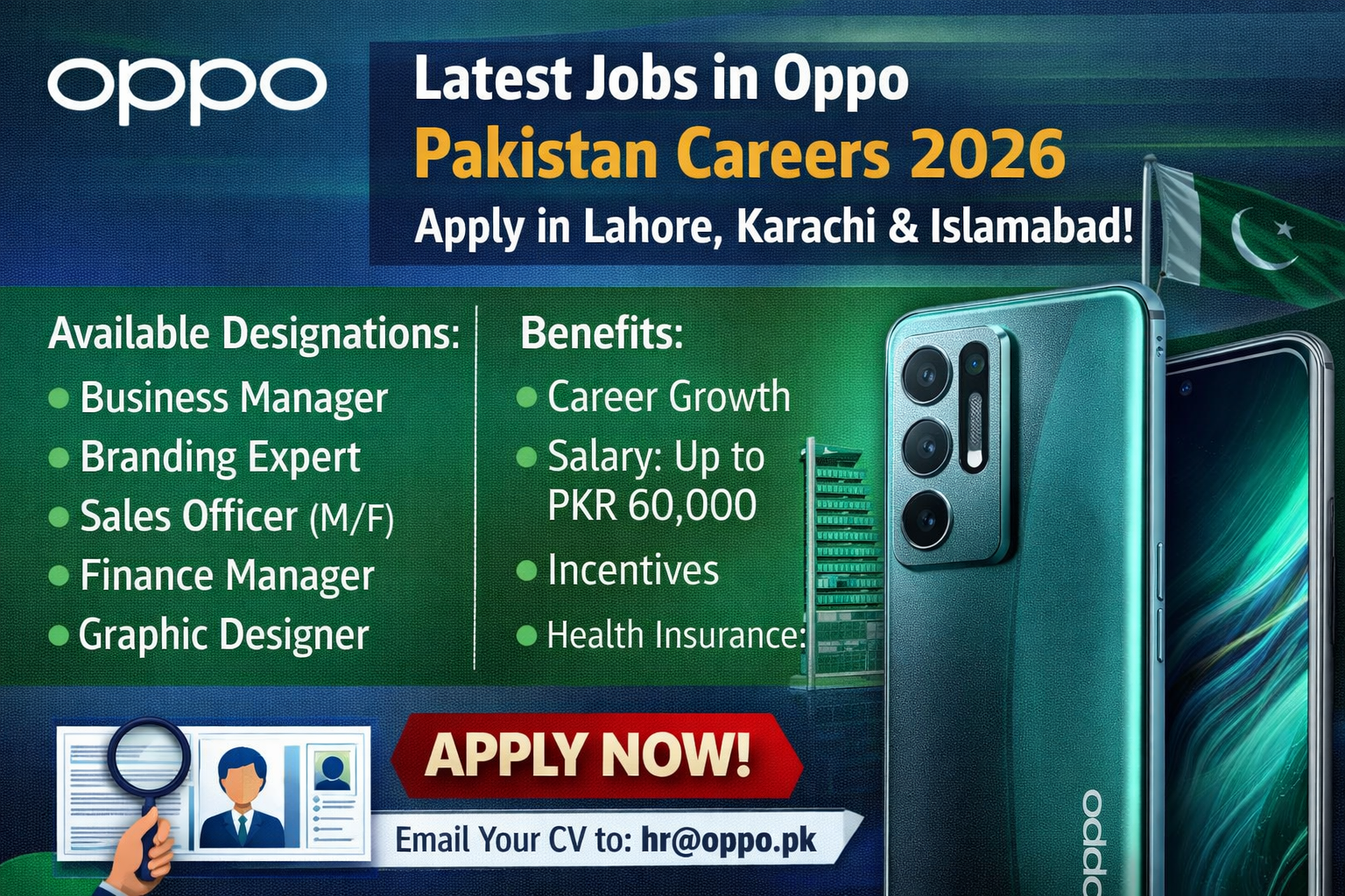 Oppo Pakistan careers opportunities 2026