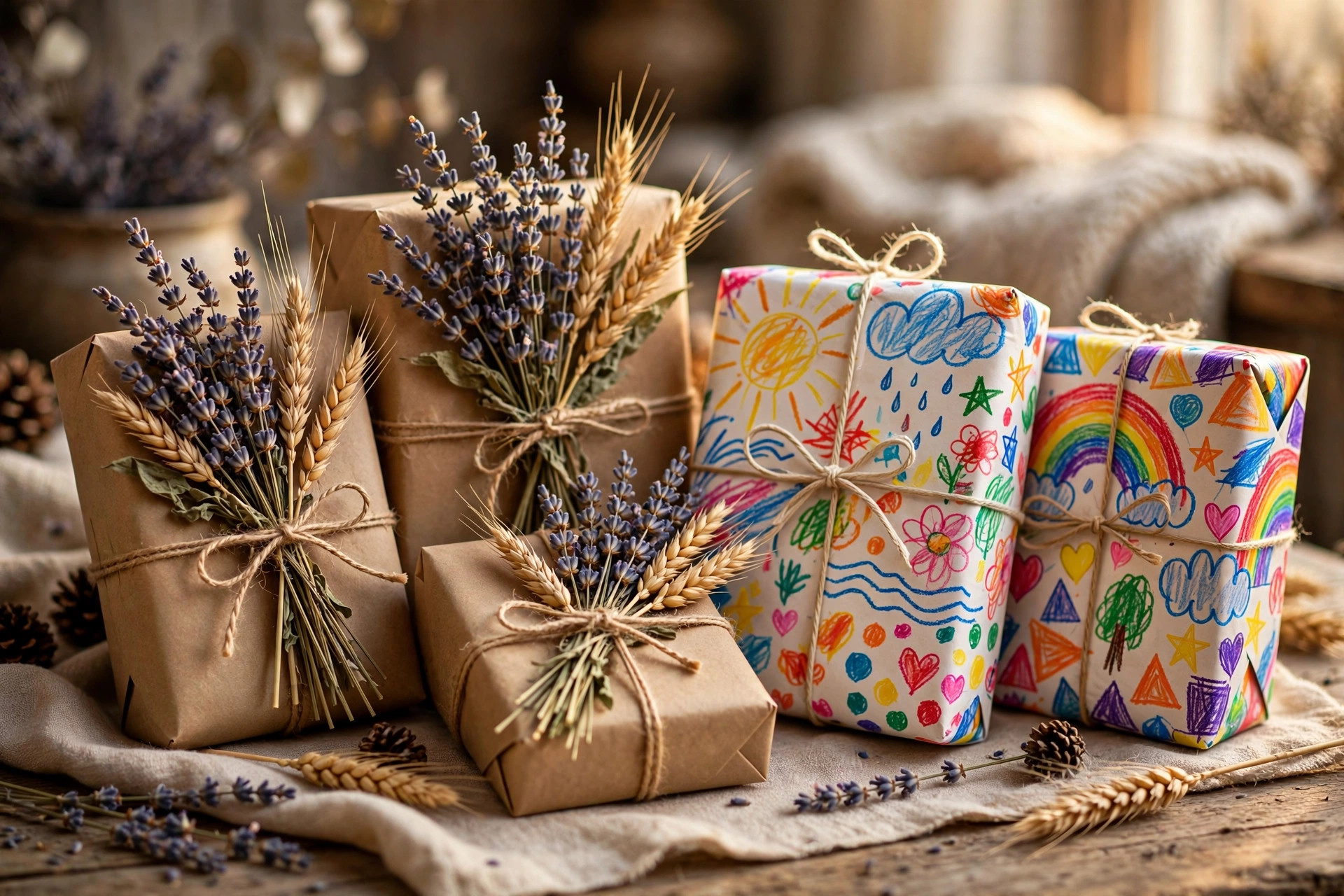 Brown Paper Christmas Gift Wrapping idea 5