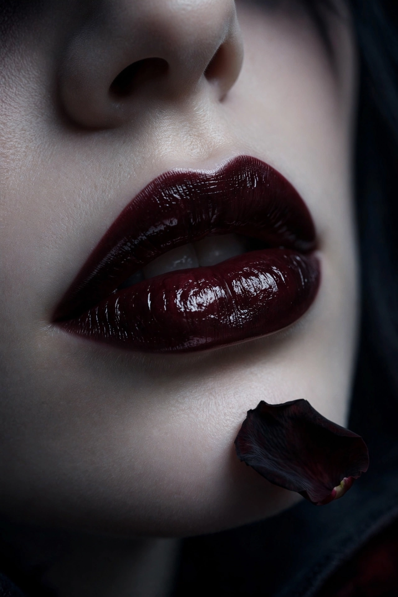 Dark Cherry Lips Makeup