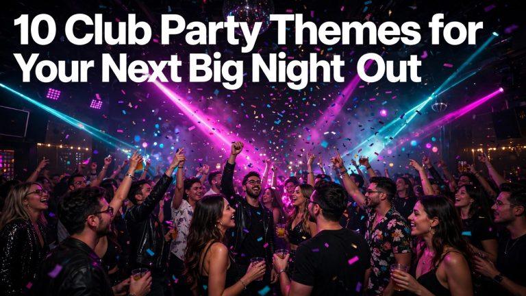10 Club Party Themes for Your Next Big Night Out — vibrant club party scene with neon lights and dancing crowd