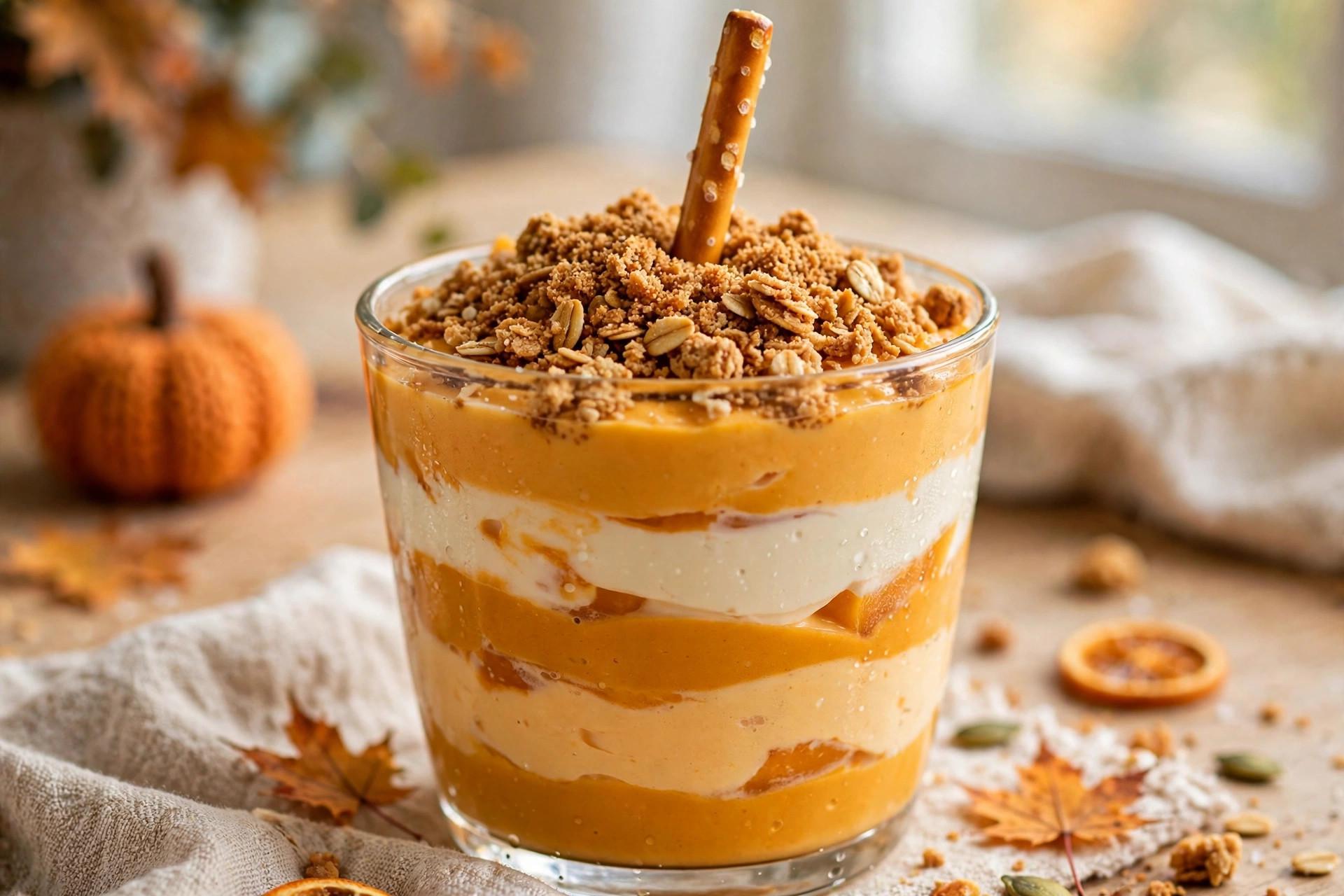 Pumpkin Yogurt Cup With Granola Dirt