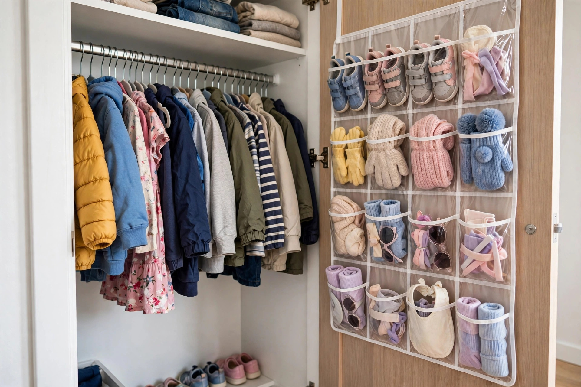 Kids Small Closet Organization idea 1