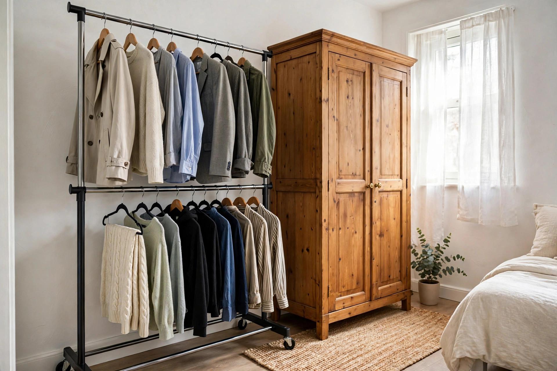 No Closet Bedroom Wardrobe Ideas Renters idea 1