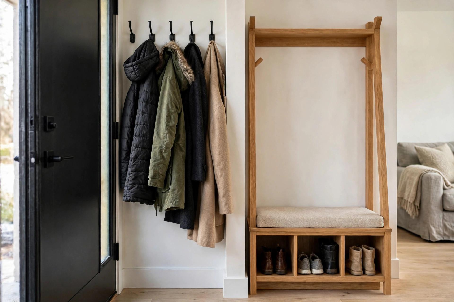 No Foyer Entryway Coat Storage idea 1