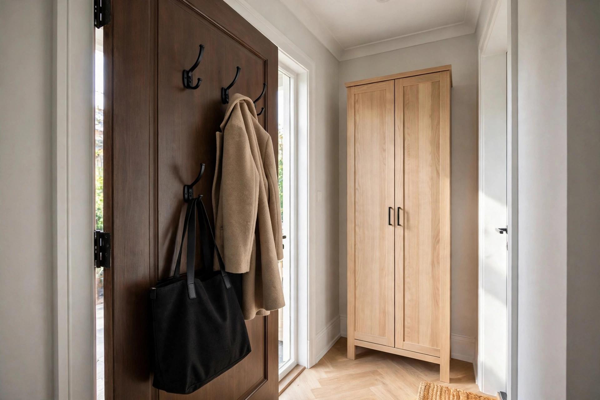 No Foyer Entryway Coat Storage idea 2