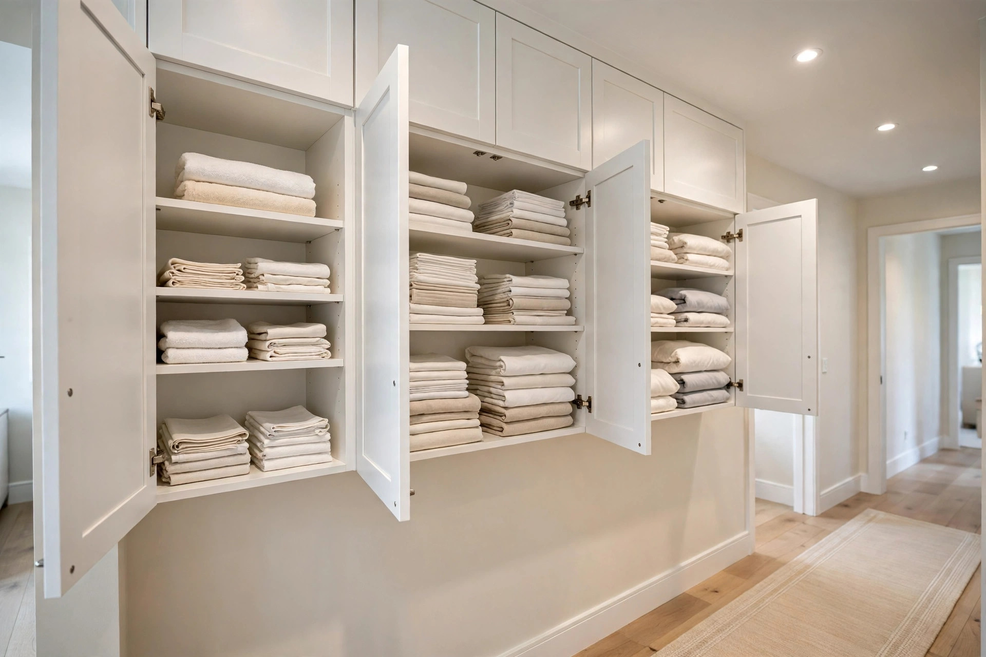 No Linen Closet Hallway Storage idea 2