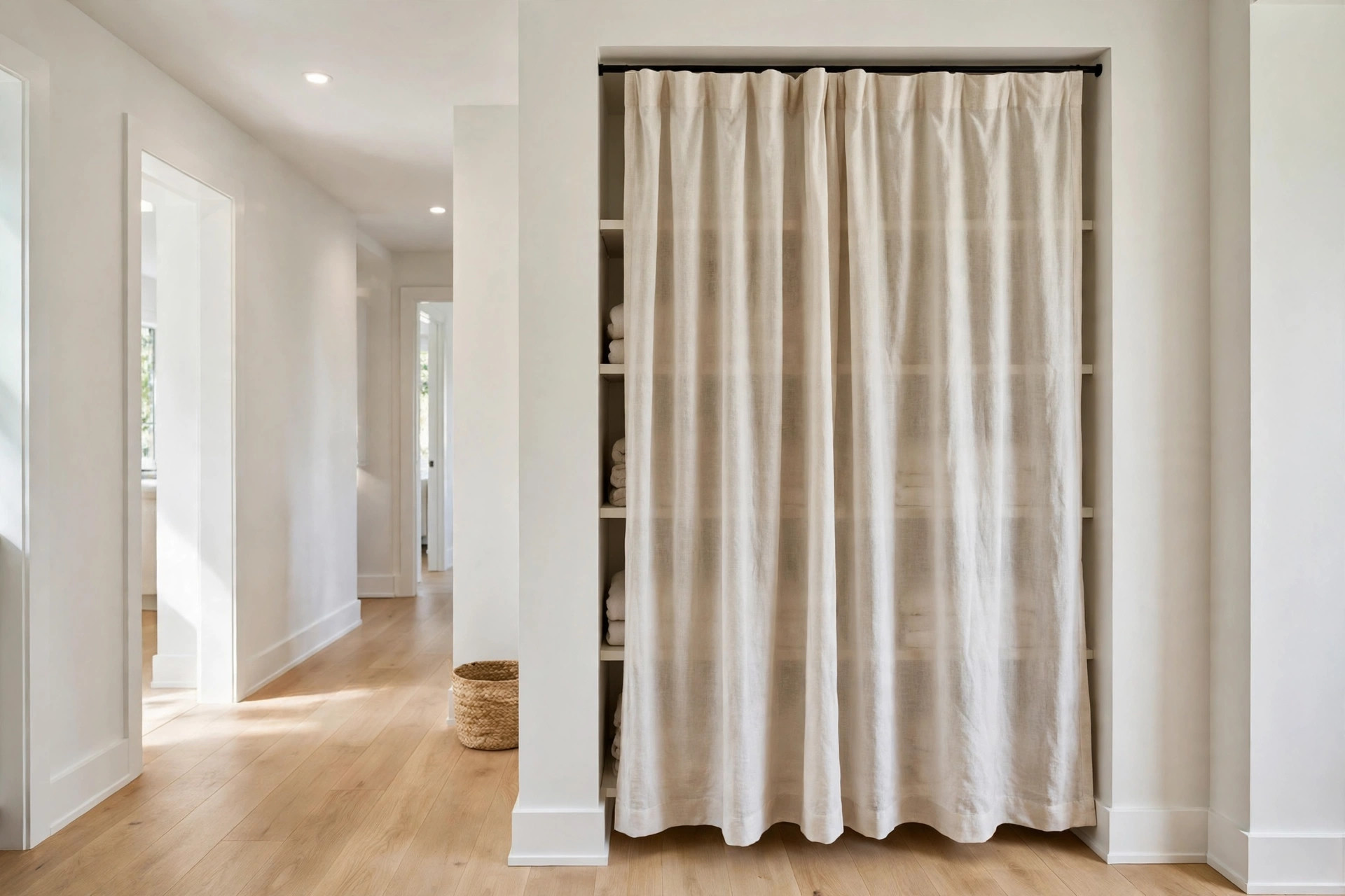 No Linen Closet Hallway Storage idea 4