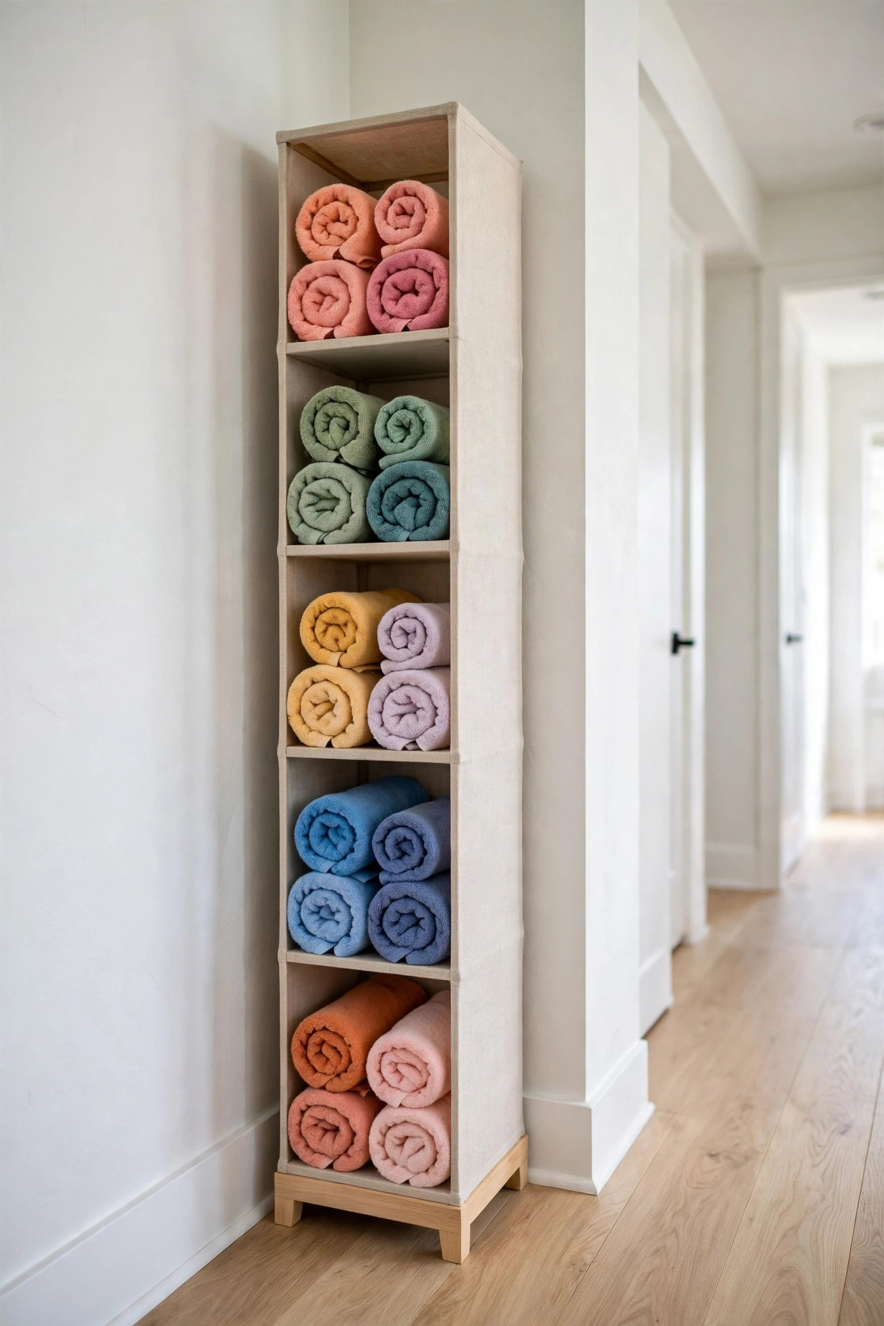 No Linen Closet Hallway Storage idea 5
