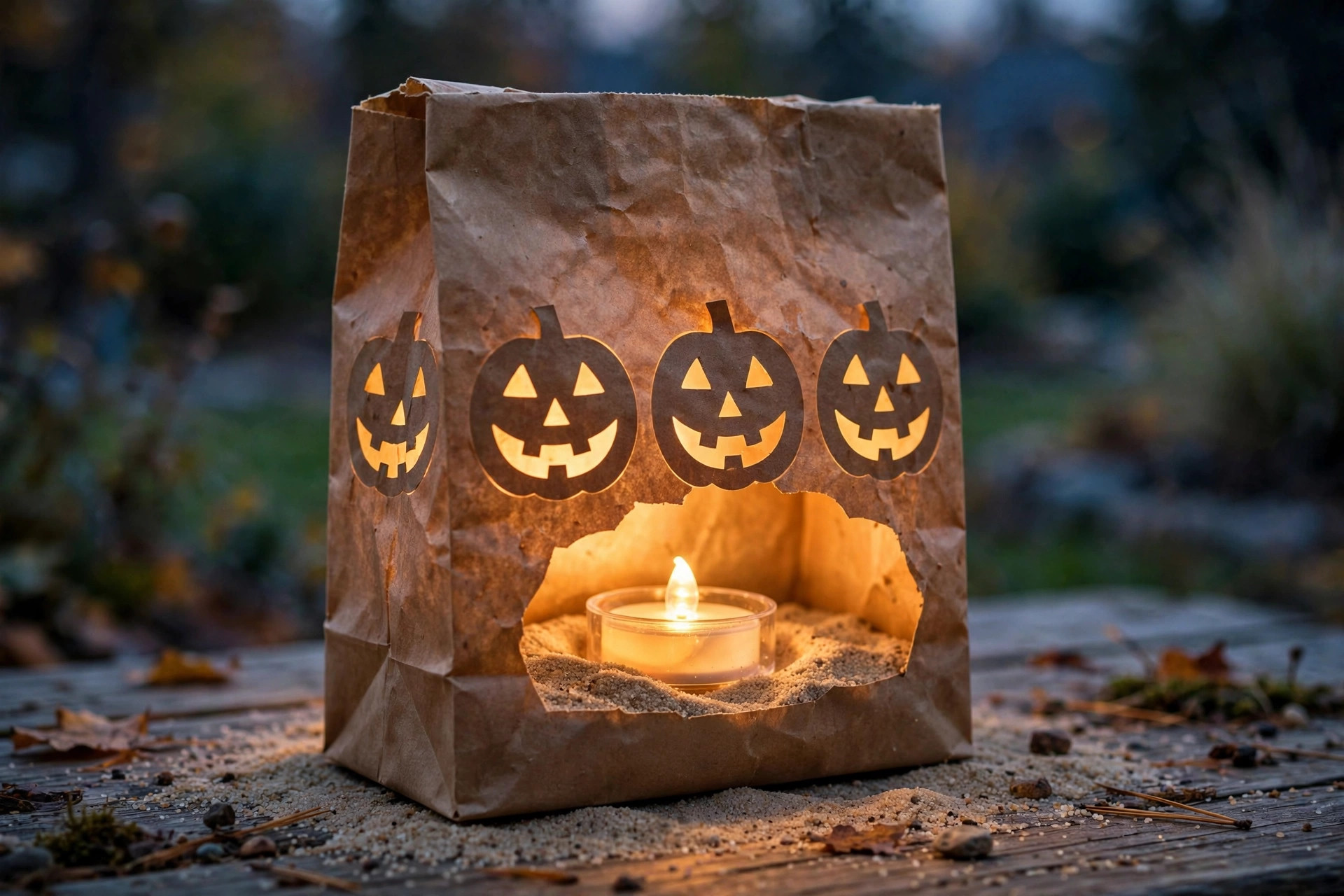 Paper Bag Luminaries Halloween Led idea 2