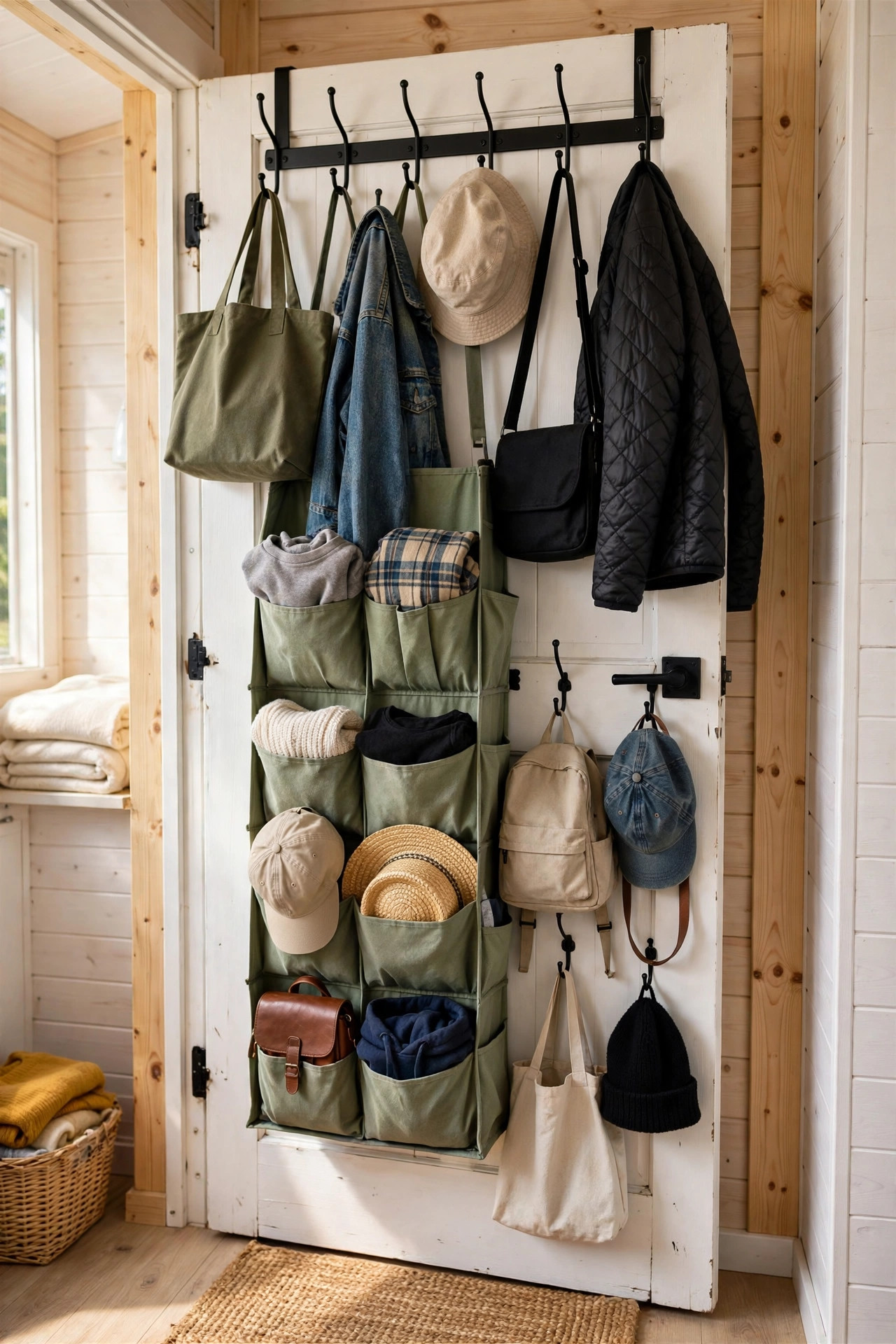 Tiny house wardrobe storage idea 3