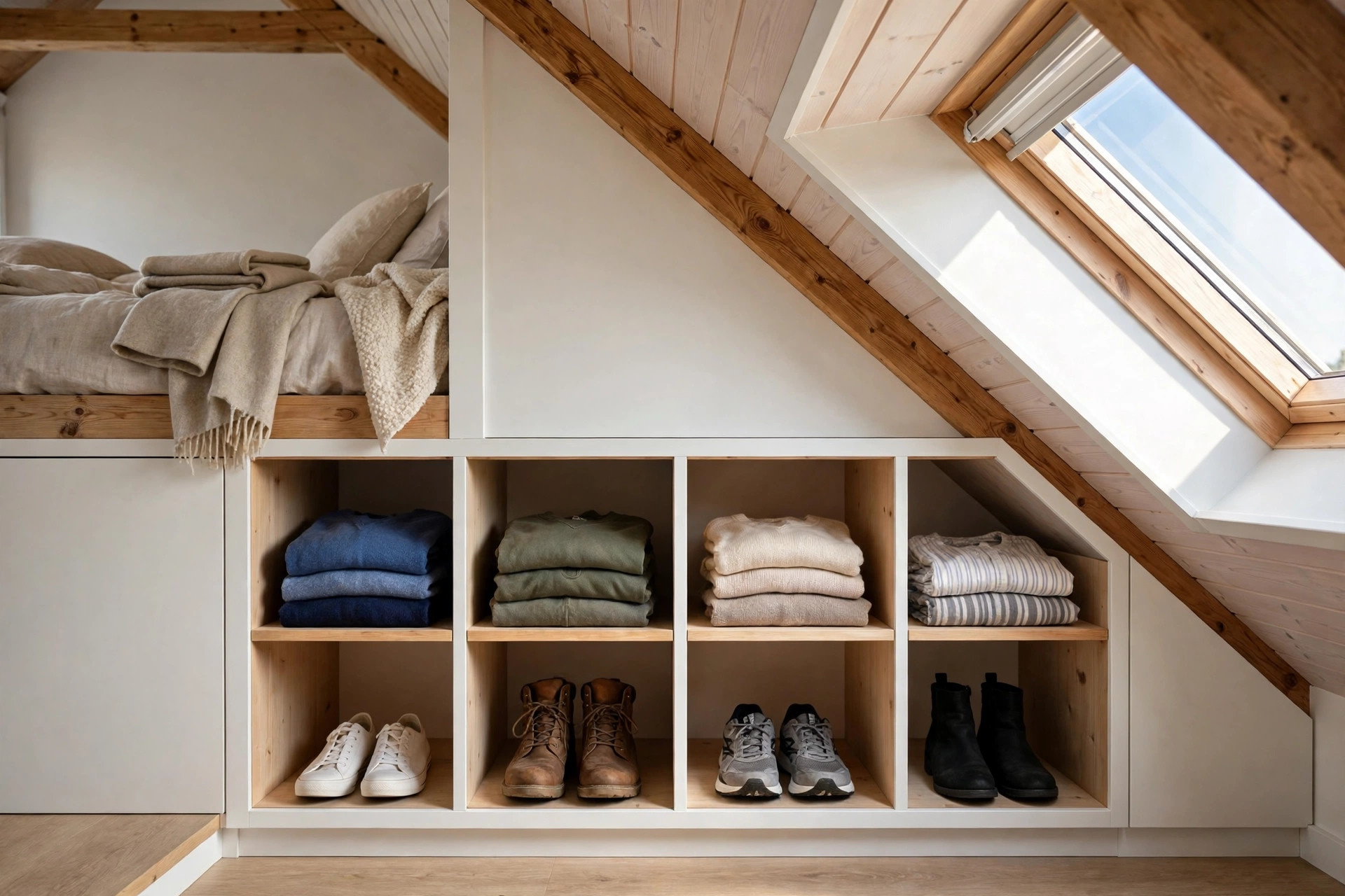 Tiny house wardrobe storage idea 5