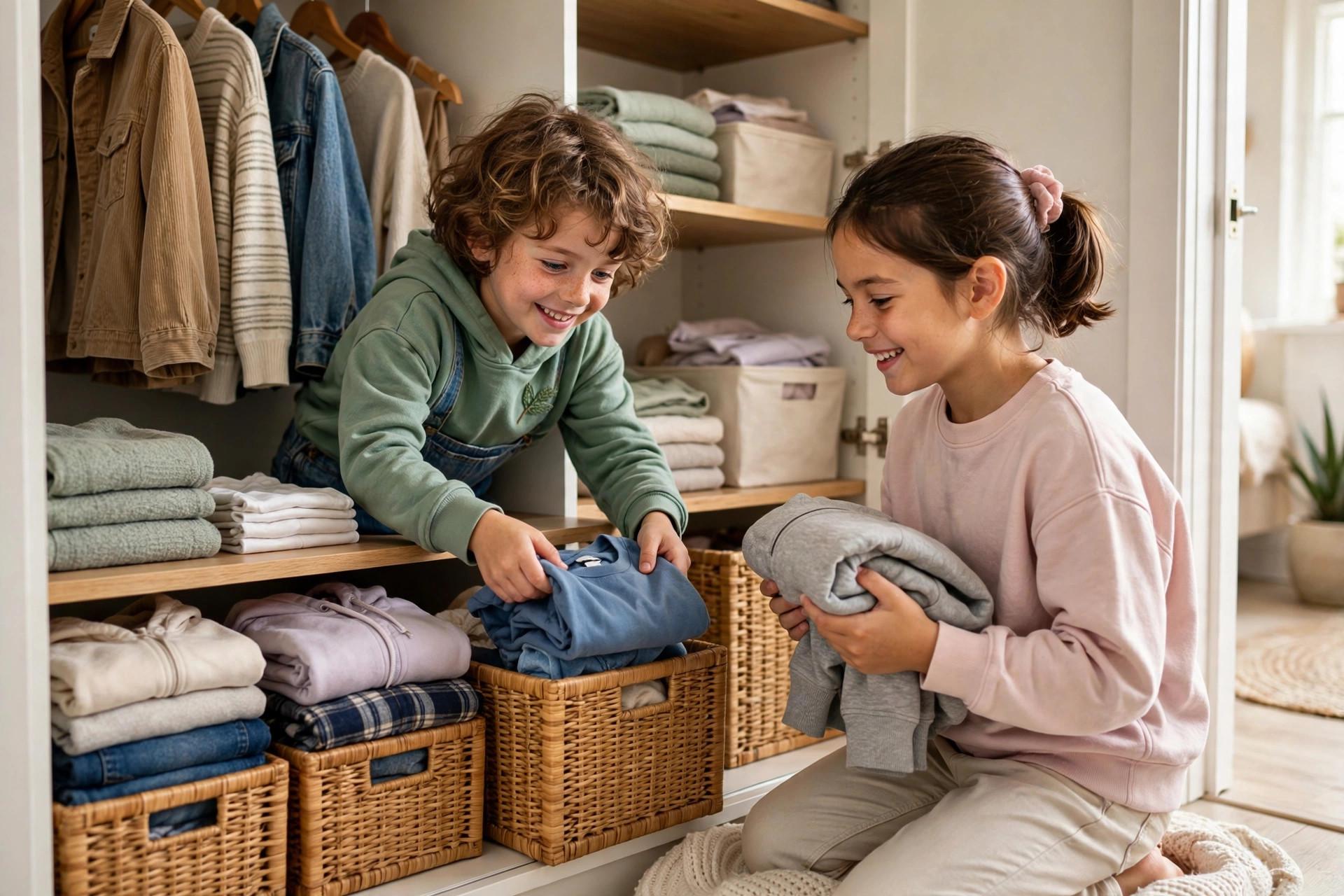 Kids closet organization idea 2