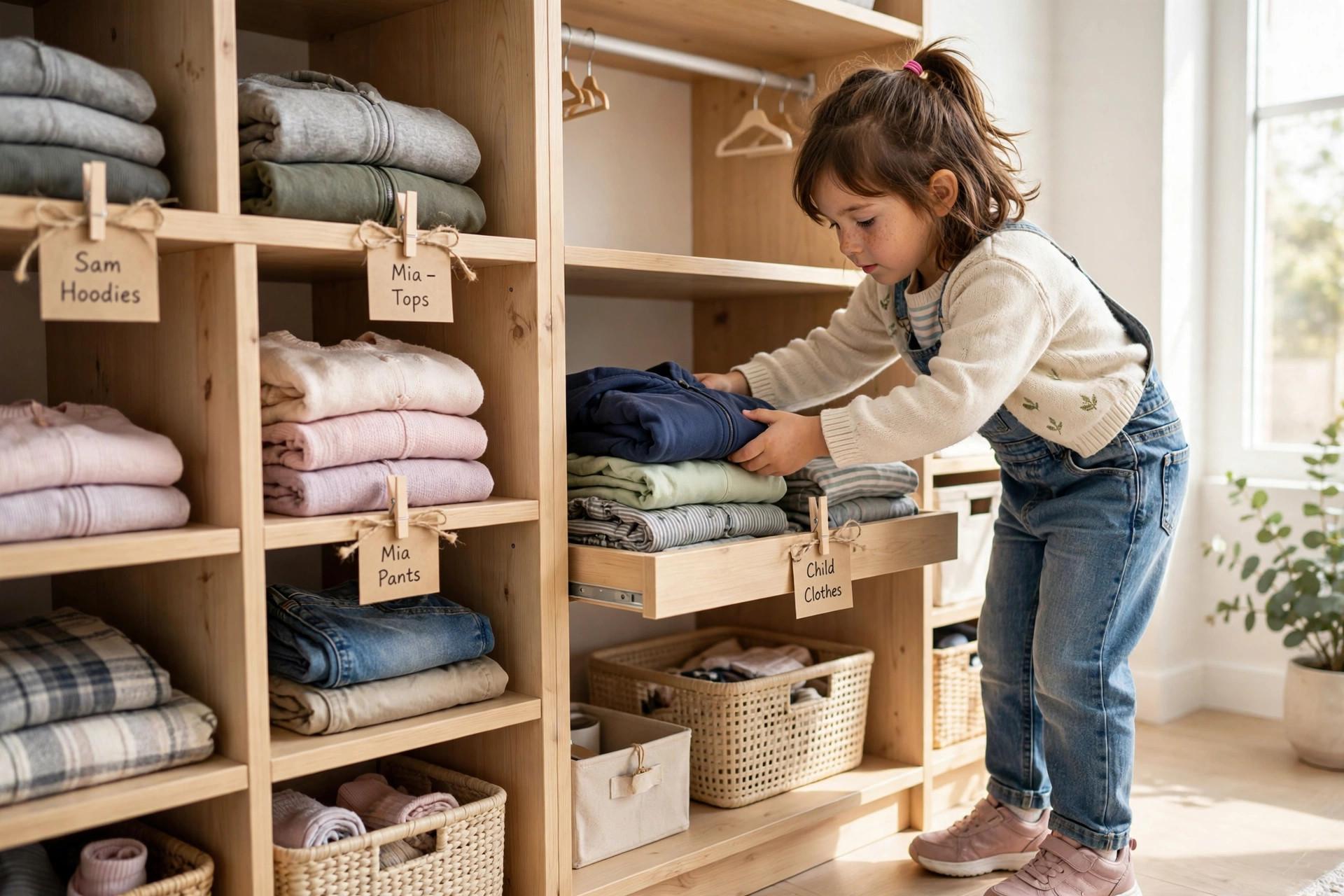 Kids closet organization idea 3