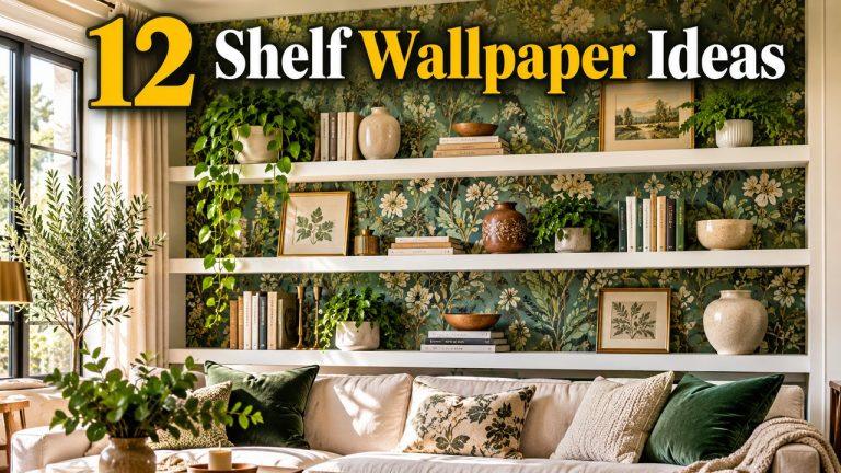 12 shelf wallpaper ideas to transform shelves into statement walls