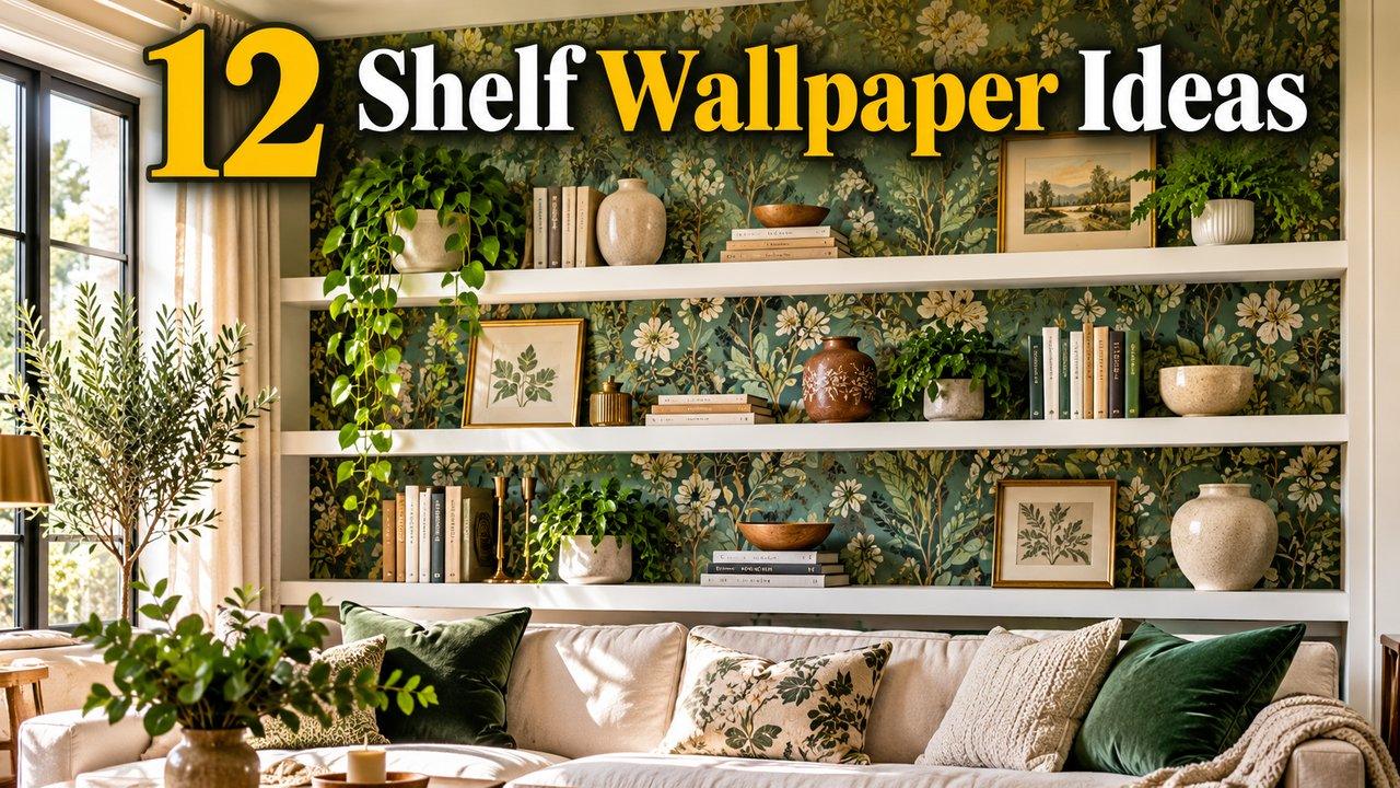 12 shelf wallpaper ideas to transform shelves into statement walls