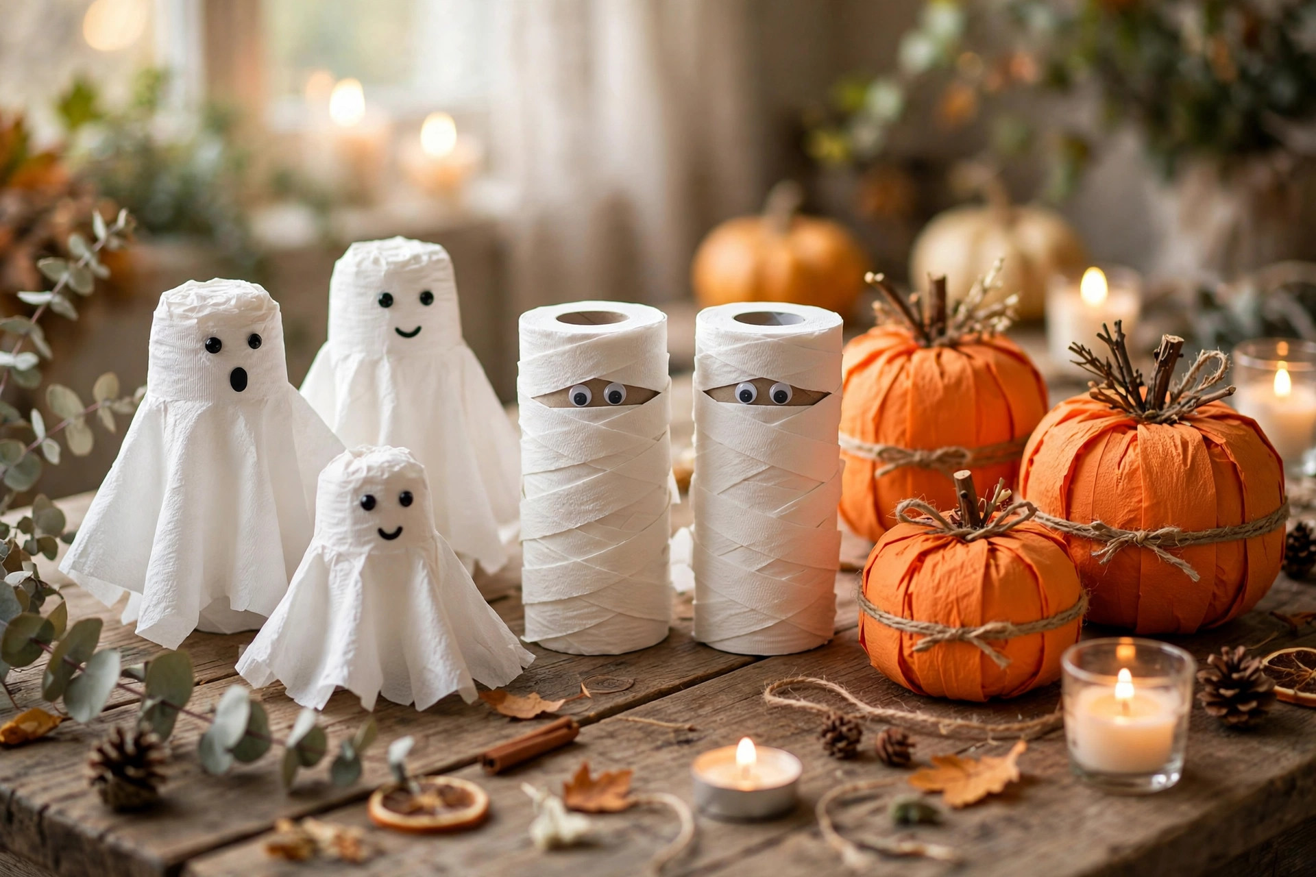Toilet paper Halloween craft idea 1