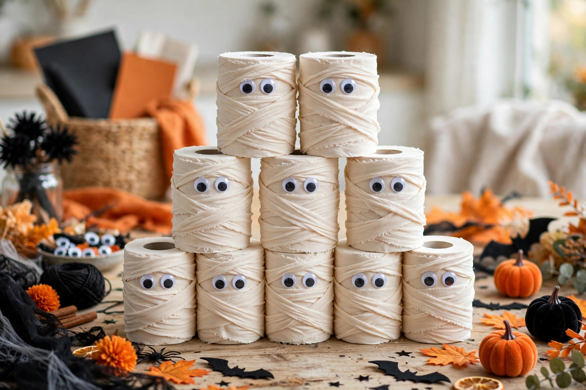 Toilet paper Halloween craft idea 3
